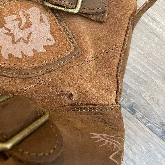 OTTO ZONE Tan Leather Buckle Moto Boots main image 7